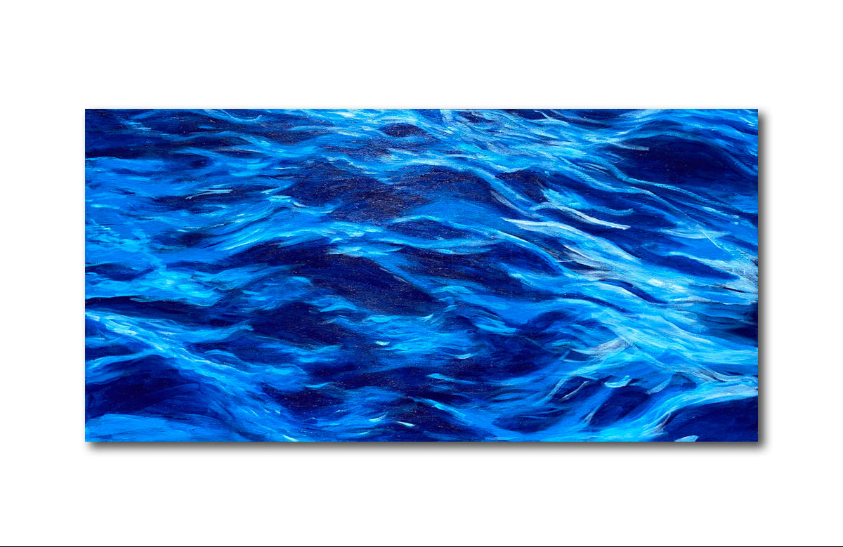 Blue water surface on a white background