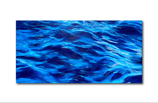 Blue water surface on a white background